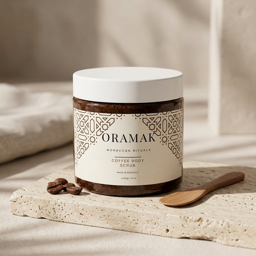 Gommage ORAMAK Cafe Menthe tonifiant application corporelle